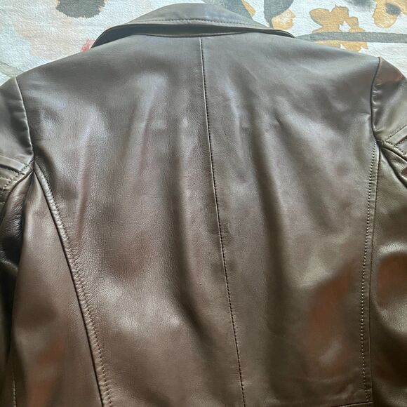 Muubaa Dark Brown Leather Jacket. Size US 4 / UK 8 - Picture 5 of 5